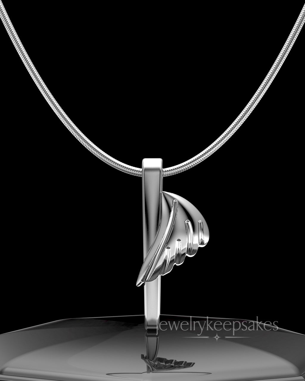 Solid 14k White Gold Grace Permanently Sealed Waterproof Cremation Pendant