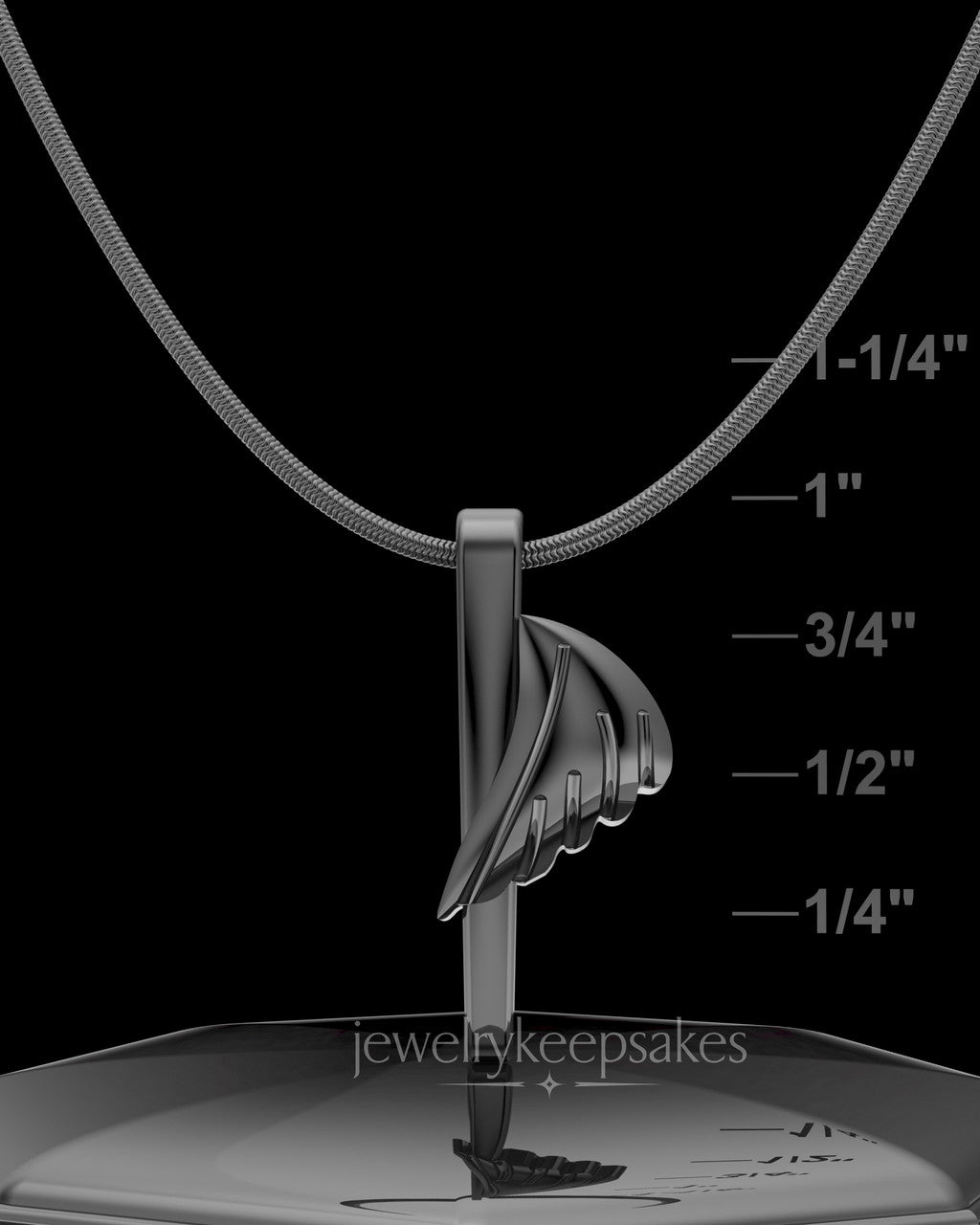 Black Grace Permanently Sealed Waterproof Cremation Pendant