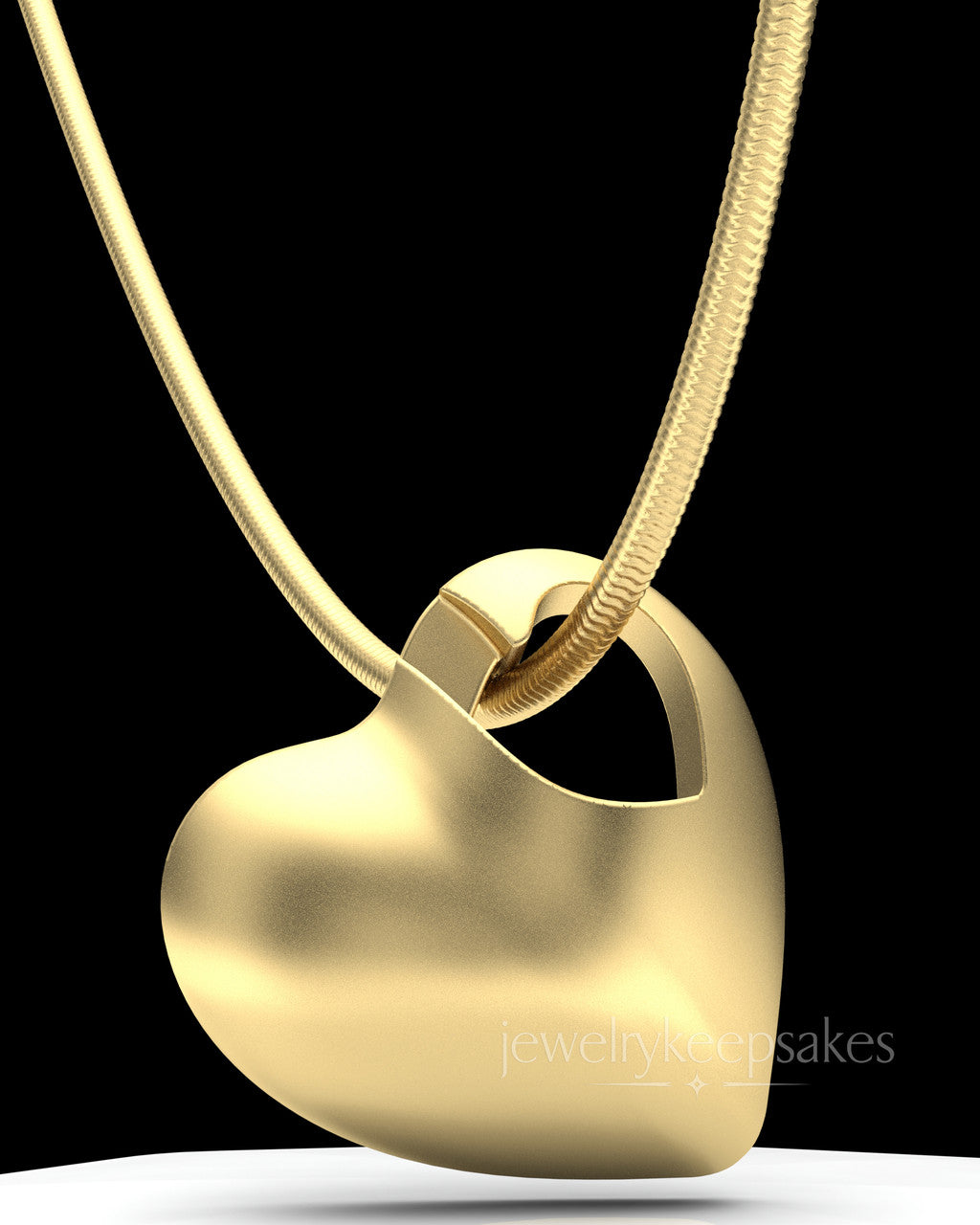 Gold Plated Small Natural Heart Permanently Sealed Waterproof Cremation Pendant