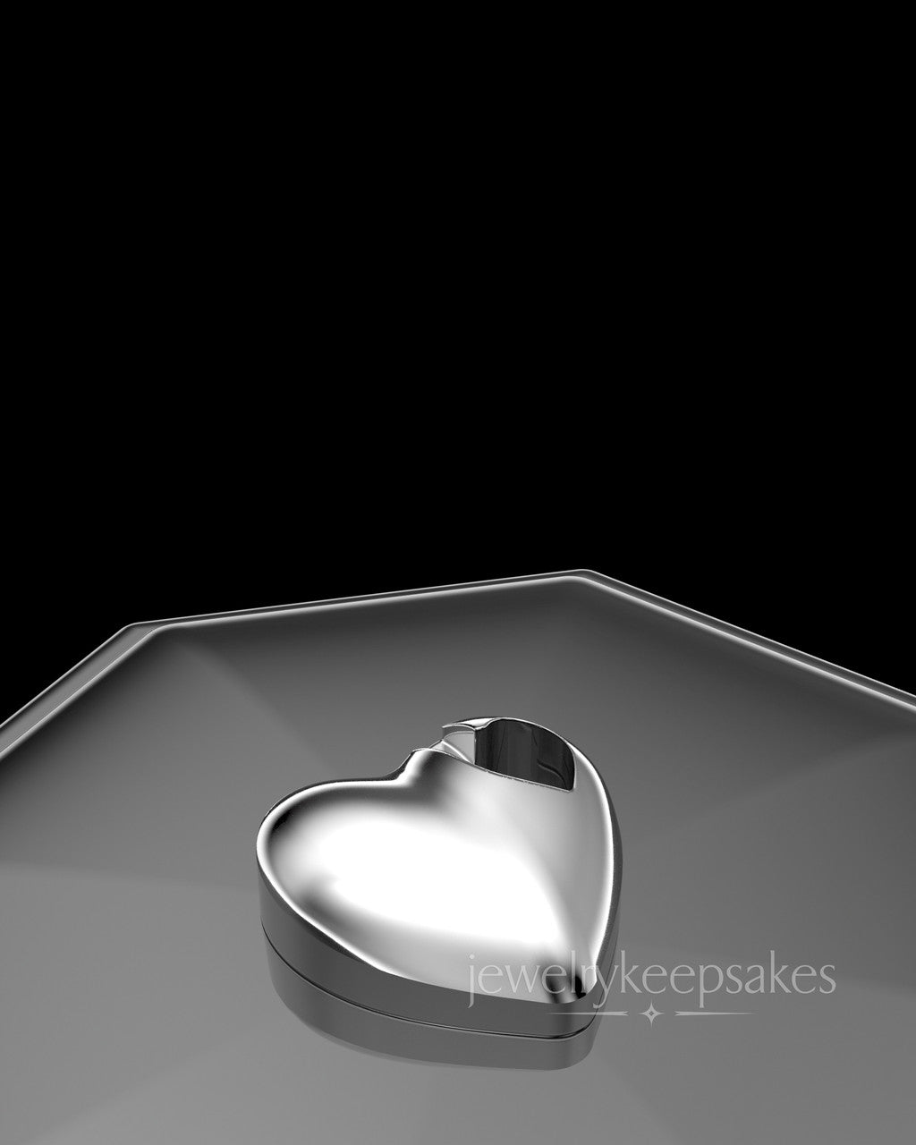 Sterling Small Natural Heart Permanently Sealed Waterproof Cremation Pendant