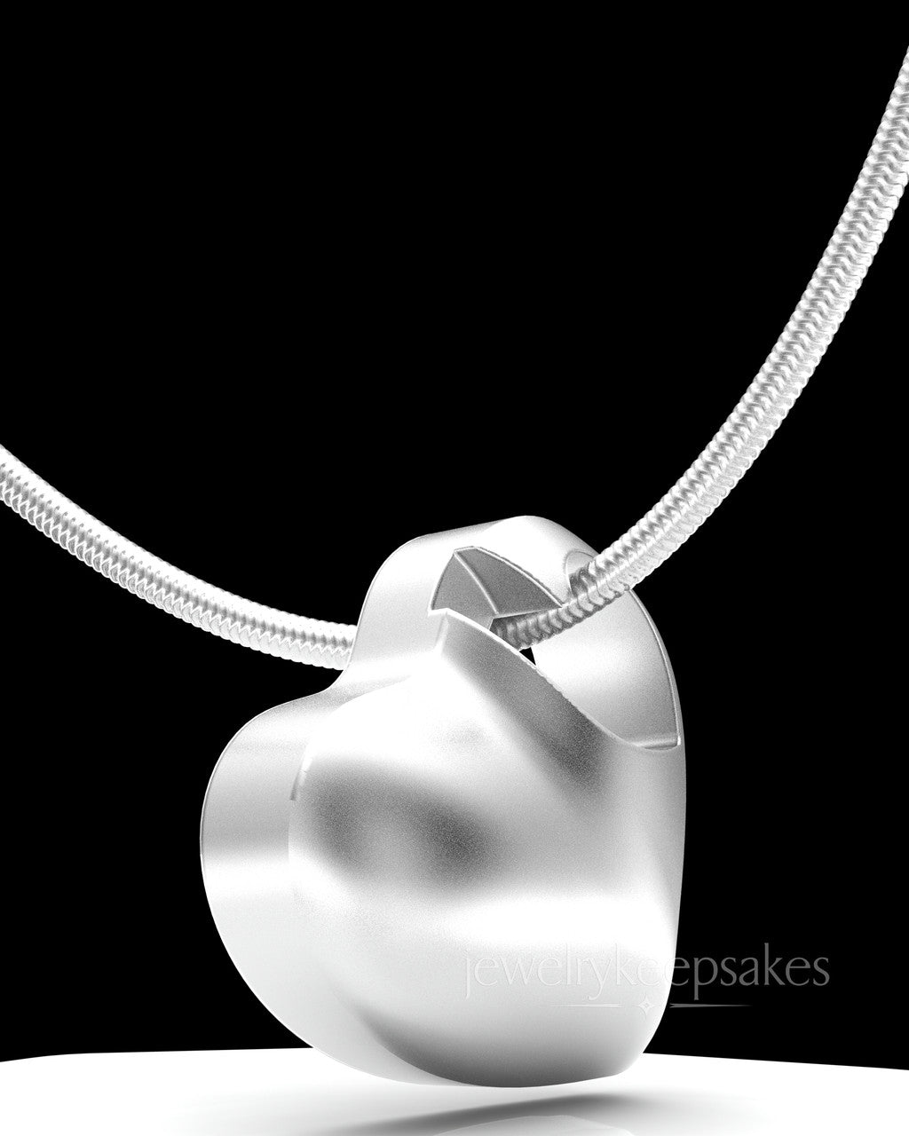 Sterling Small Natural Heart Permanently Sealed Waterproof Cremation Pendant