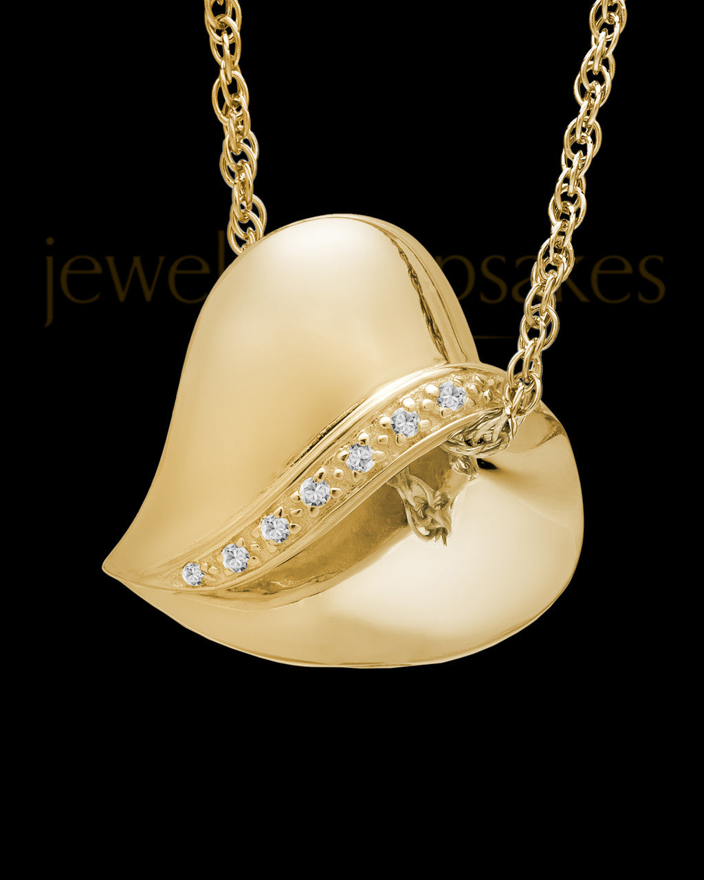 Gold Plated Abiding Heart Cremation Keepsake