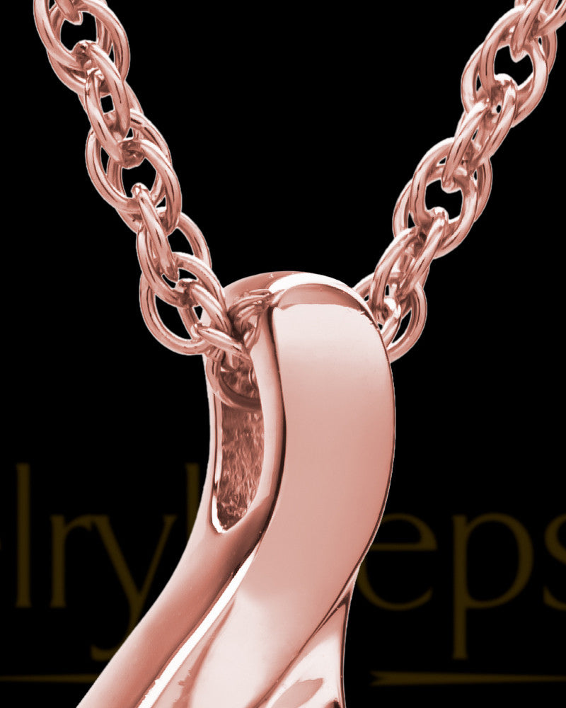 14K Rose Gold Music to My Heart Cremation Necklace