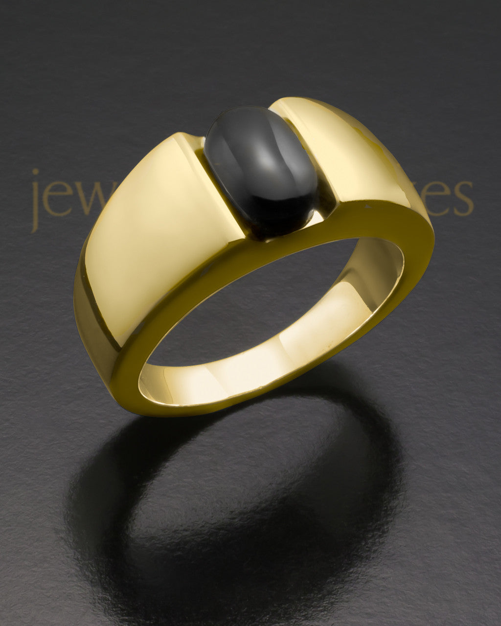 Men's 14K Gold Beguiling Black Onyx Cremation Ring