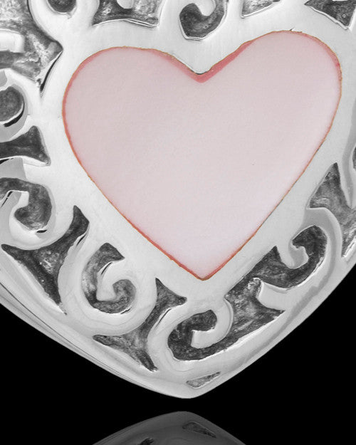 14K White Gold Blushing Heart Urn Keepsake