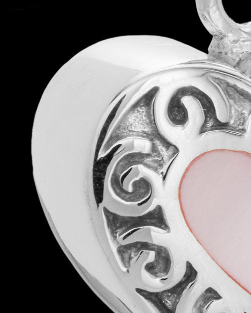 14K White Gold Blushing Heart Urn Keepsake
