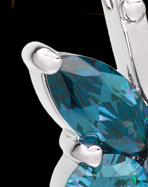 Sterling Silver Dancing Blue Butterfly Cremation Urn Pendant