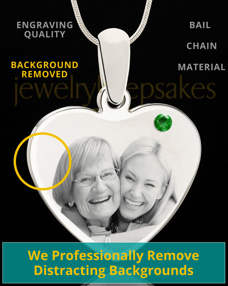 May Stainless Steel Memories Heart Photo Pendant