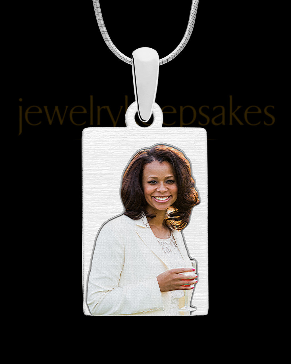 Photo Engraved Full Color Rectangle Pendant Stainless Steel