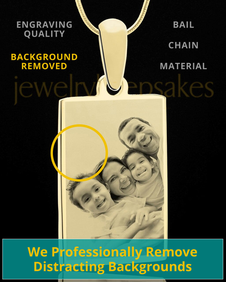 Gold Plated Personalized Photo Engraved Pendant With Engraving