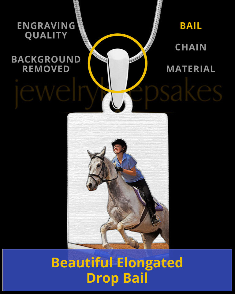 Full Color Rectangle Photo Engraved Pet Pendant Stainless