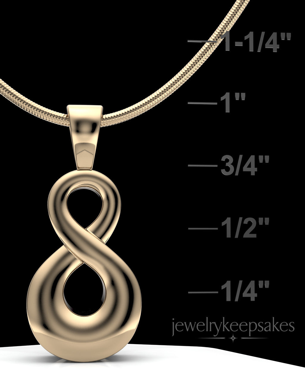 Solid 14K Yellow Gold Perpetual Love Permanently Sealed Waterproof Jewelry