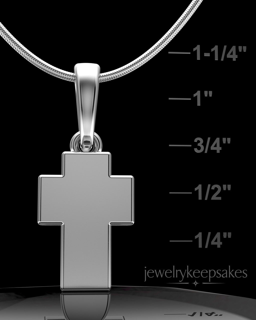 Solid 14K White Gold Blessed Permanently Sealed Waterproof Cross