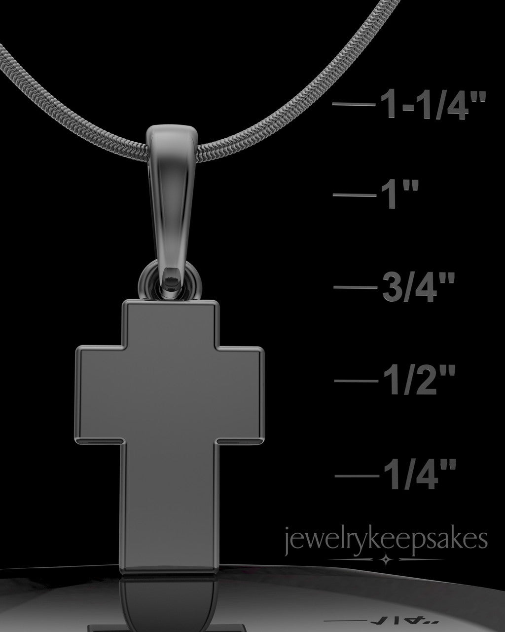 Black Plated Blessed Cross Permanently Sealed Waterproof Jewelry