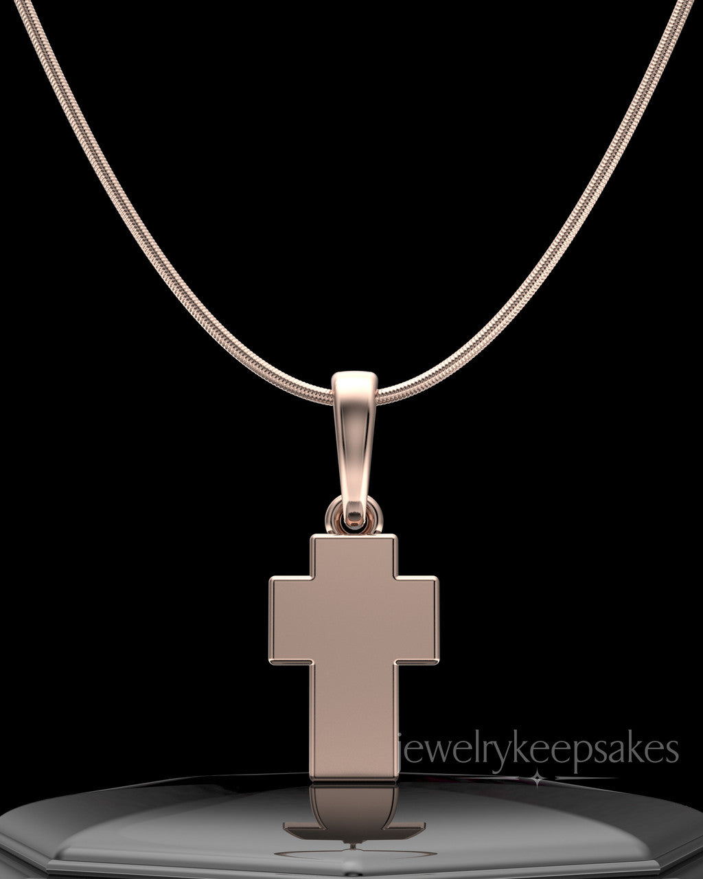 Rose Gold Plated Blessed Cross Permanently Sealed Waterproof Jewelry