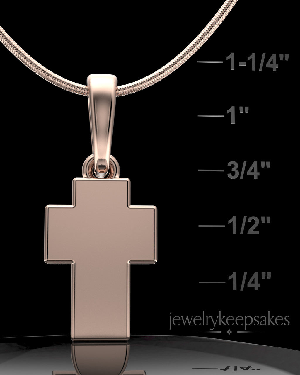Rose Gold Plated Blessed Cross Permanently Sealed Waterproof Jewelry