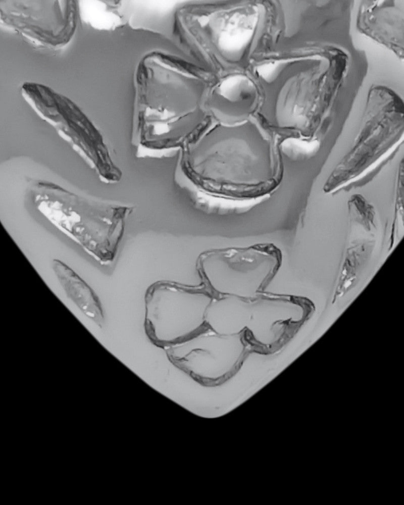 Solid 14K White Gold Spooled Heart Permanently Sealed Waterproof Jewelry