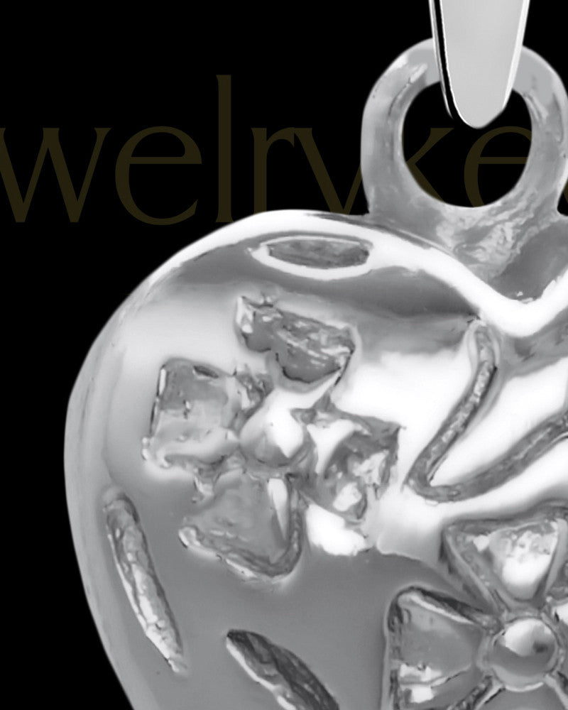 Solid 14K White Gold Spooled Heart Permanently Sealed Waterproof Jewelry