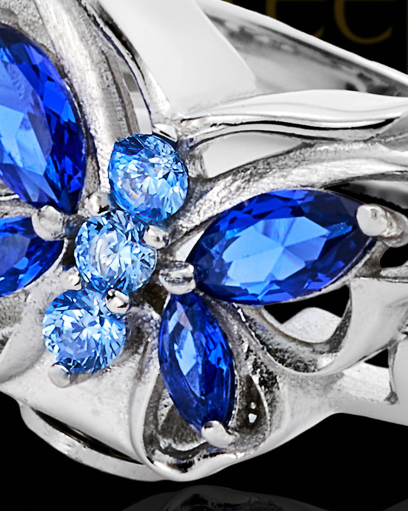 Ladies Sterling Peaceful Blue Butterfly Ring Keepsake Jewelry