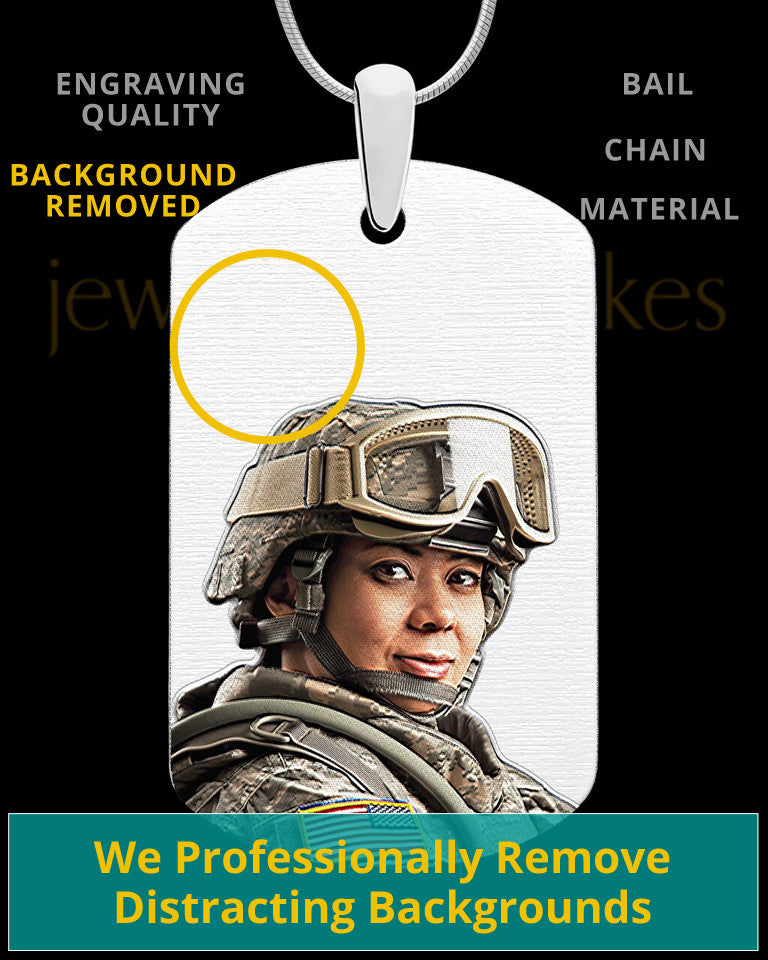 Photo Engraved Full Color Stainless Steel Dog Tag Pendant