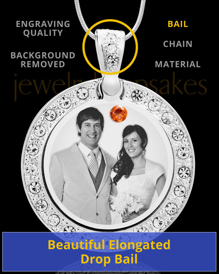 November Birthstone Gem Circle Photo Engraved Pendant