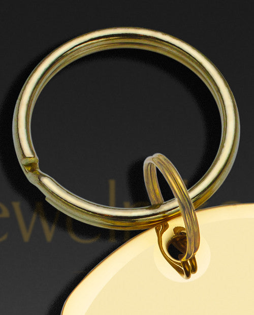 Memorial Jewelry Gold Plated over Stainless Rectangle Photo Engraved Keychain