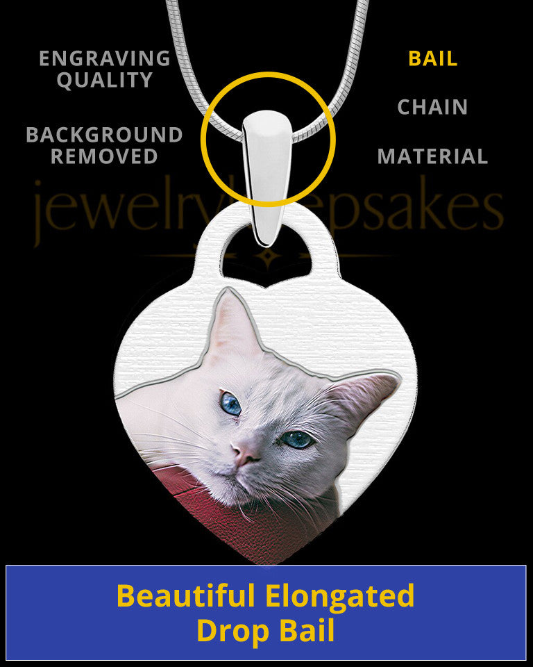 Small Heart Full Color Photo Engraved Pet Pendant Stainless