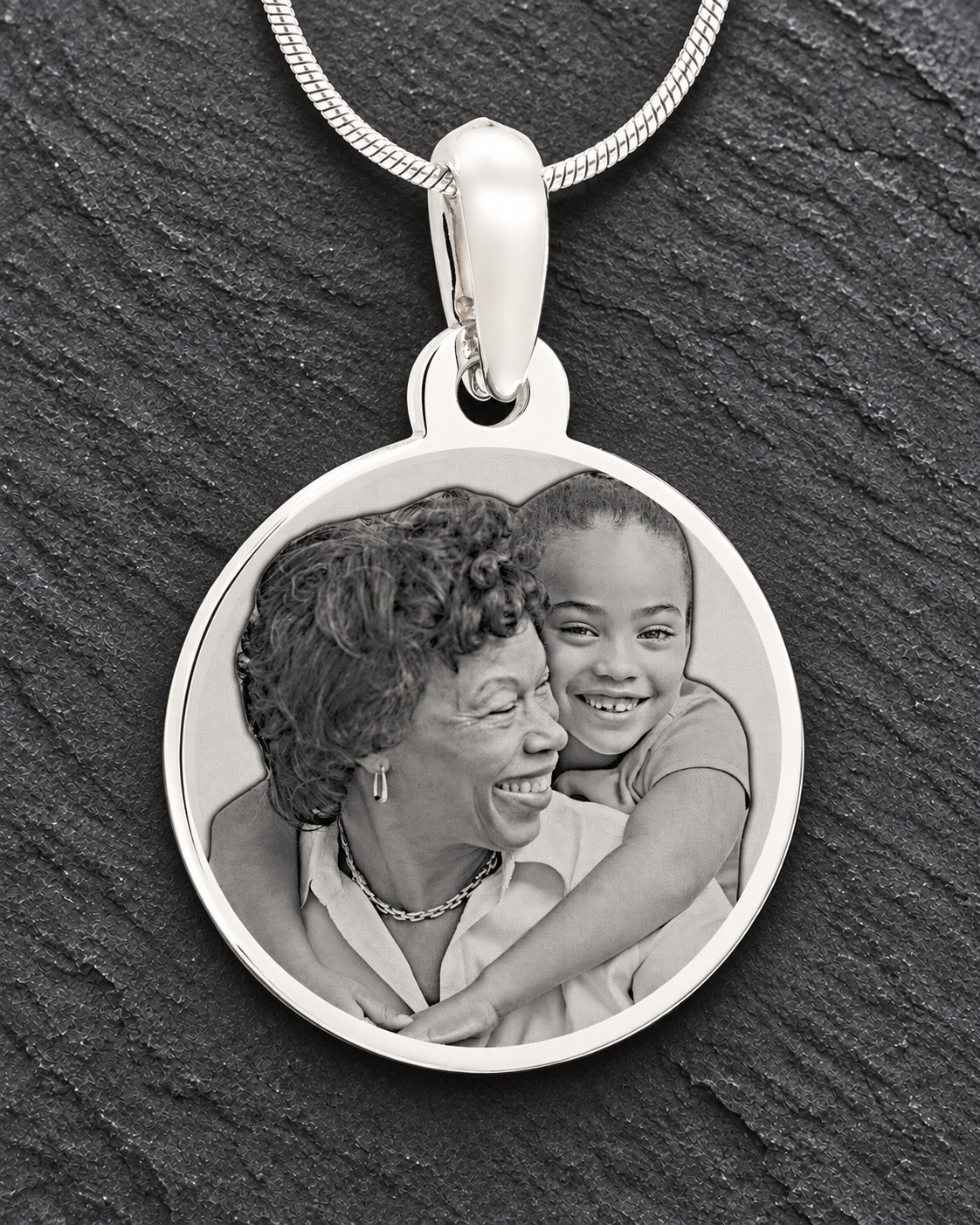 Photo Engraved Stainless Steel Large Round