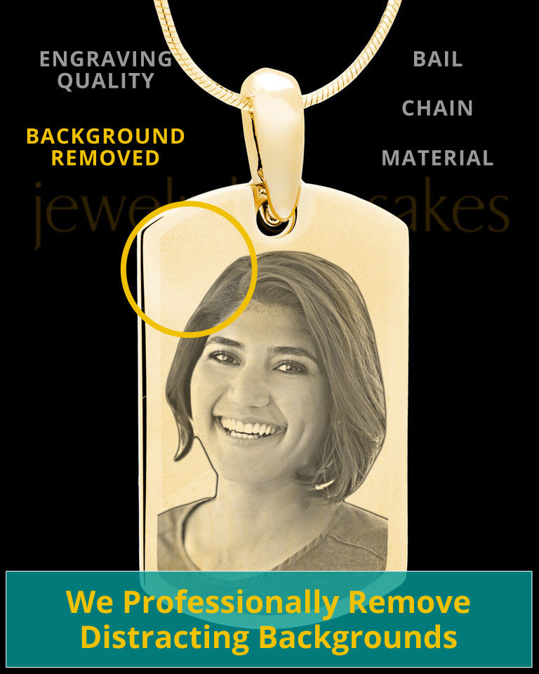 Gold Plated over Stainless Photo Small Dog Tag