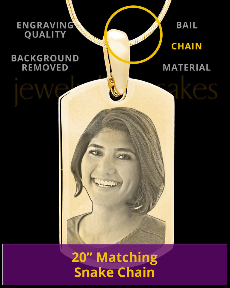 Gold Plated over Stainless Photo Small Dog Tag