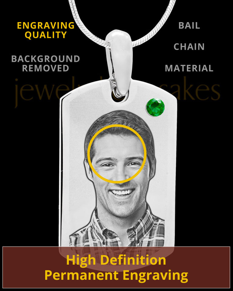 May Stainless Photo Small Dog Tag