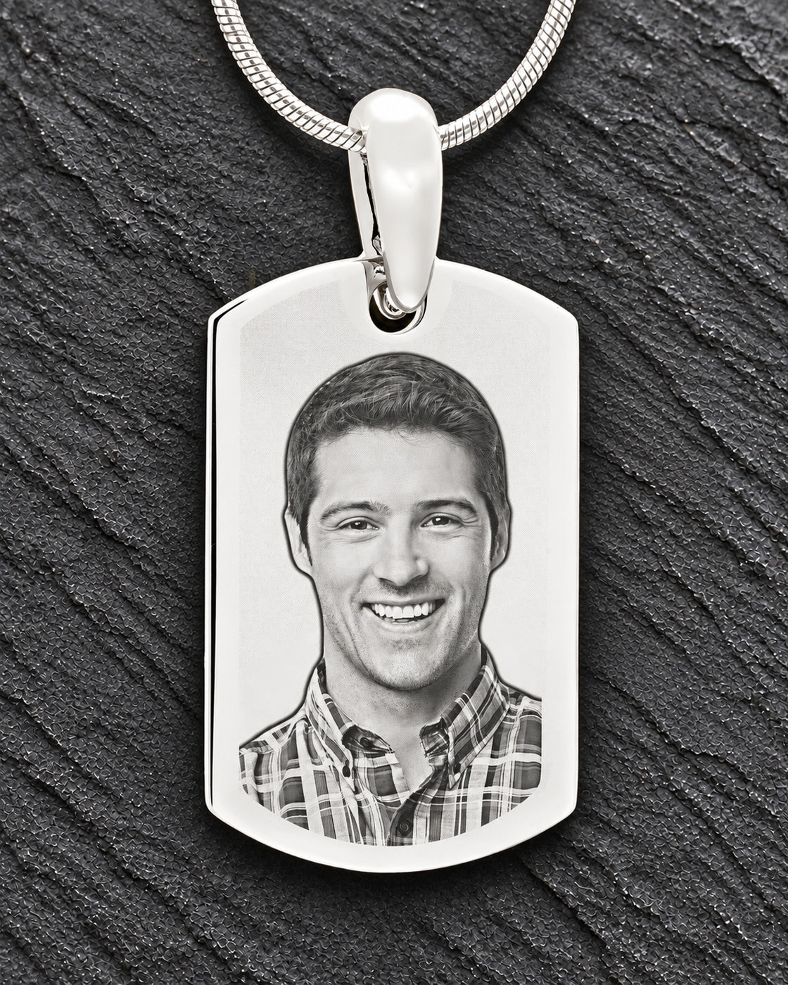 Photo Engraved Stainless Steel Small Dog Tag