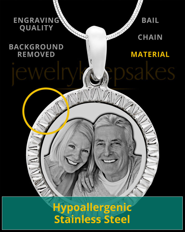 Photo Engraved Stainless Steel Etched Circle