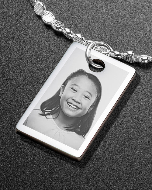 Luxury Small Rectangle Photo Engraved Bracelet