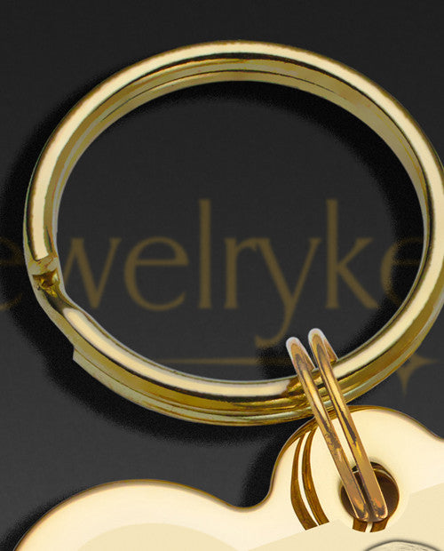 Keychain Pet Memorial Jewelry Gold Plated Bone Photo Engraved