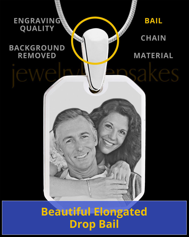 Silver Octagon Photo Engraved Pendant