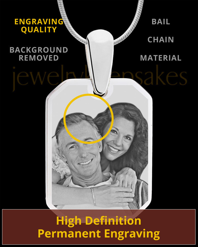 Silver Octagon Photo Engraved Pendant