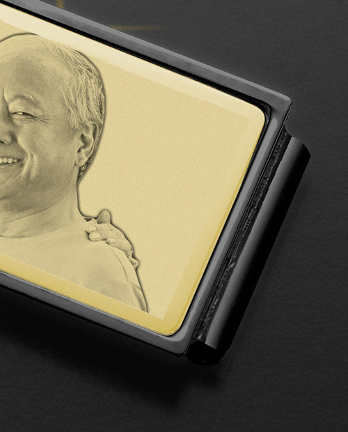 Gold on Black Photo Engraved Money Clip