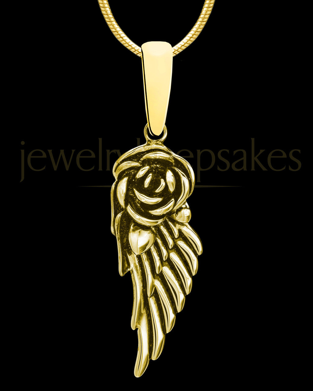 Gold Plated Flowered Wing Permanently Sealed Waterproof Jewelry