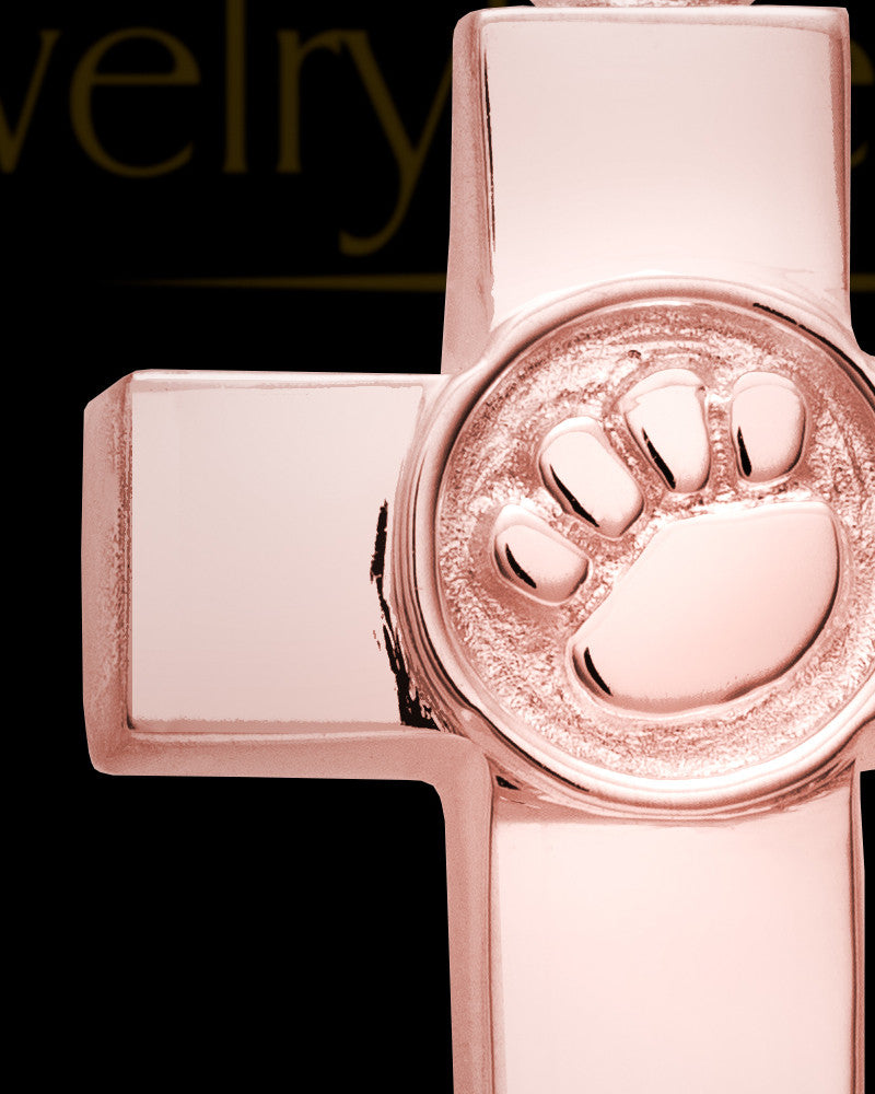 Ash Keepsake 14K Rose Gold Dedication Paw Cross Keepsake