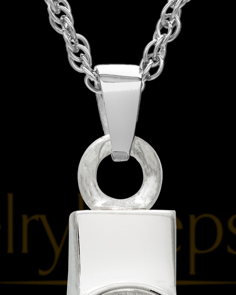 Ash Keepsake 14K White Gold Dedication Paw Cross Keepsake