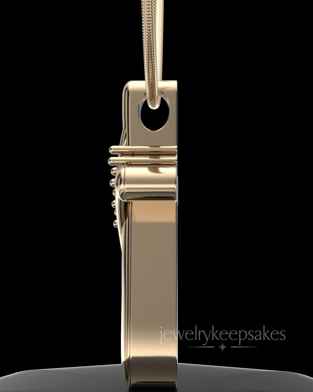 Solid 14K Gold Elegant Cross Permanently Sealed Waterproof Cremation Pendant