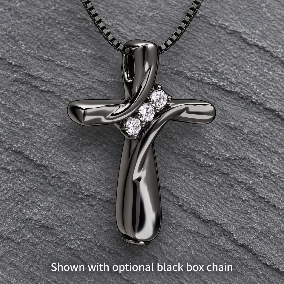 Black Plated Elegant Cross Cremation Pendant