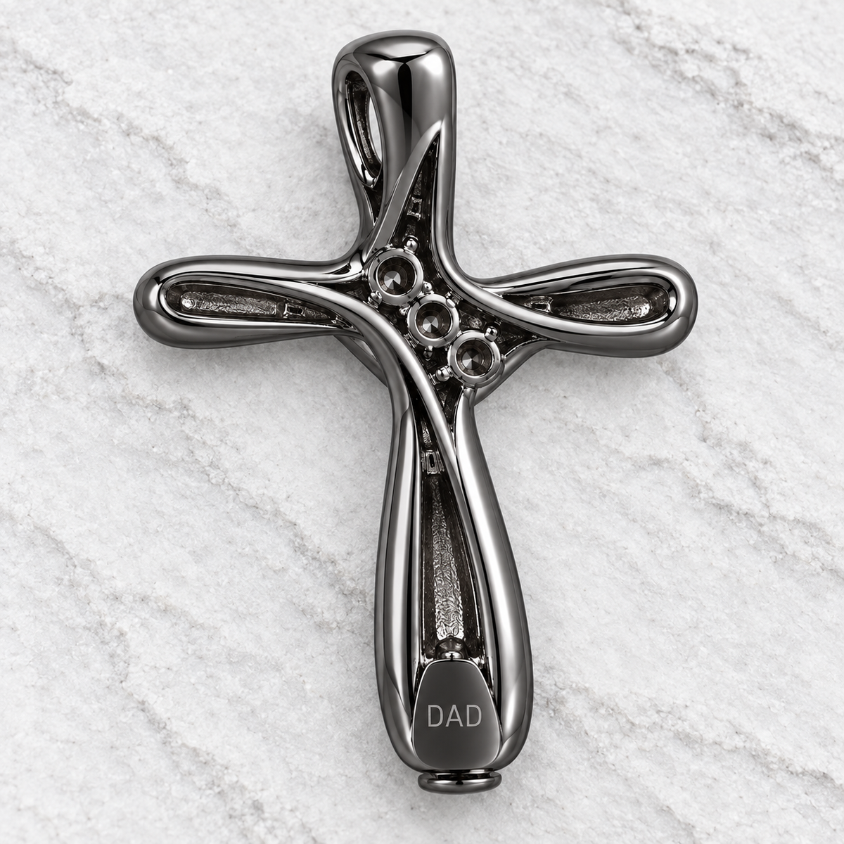 Black Plated Elegant Cross Cremation Pendant