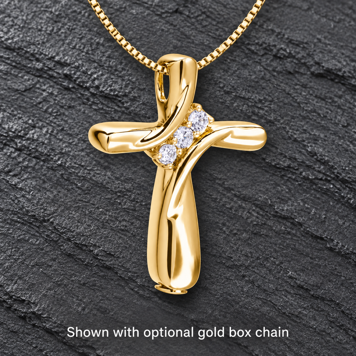 Personalized Gold Plated Cross Urn Pendant For Ashes With Engraving
