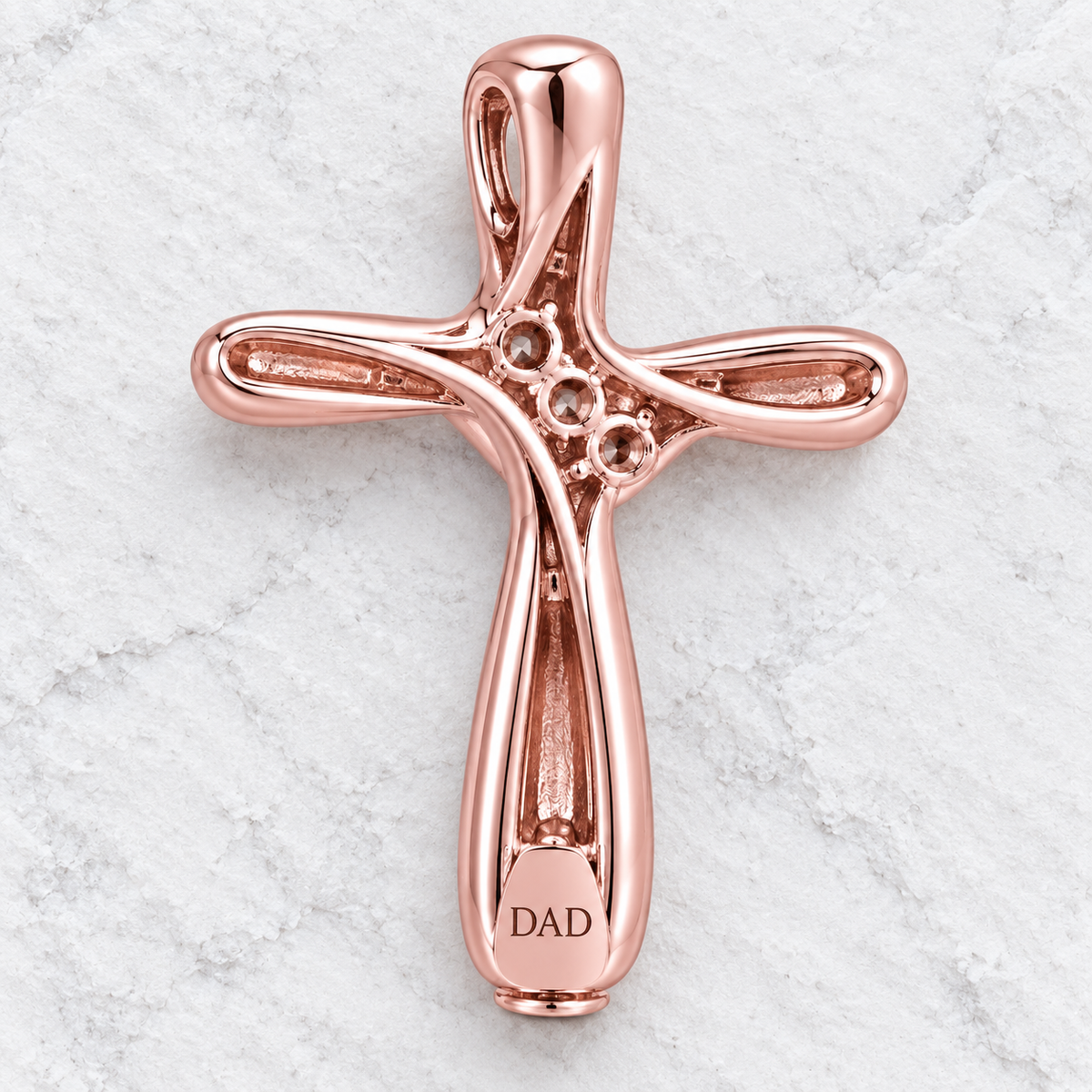 Rose Gold Elegant Cross Cremation Pendant