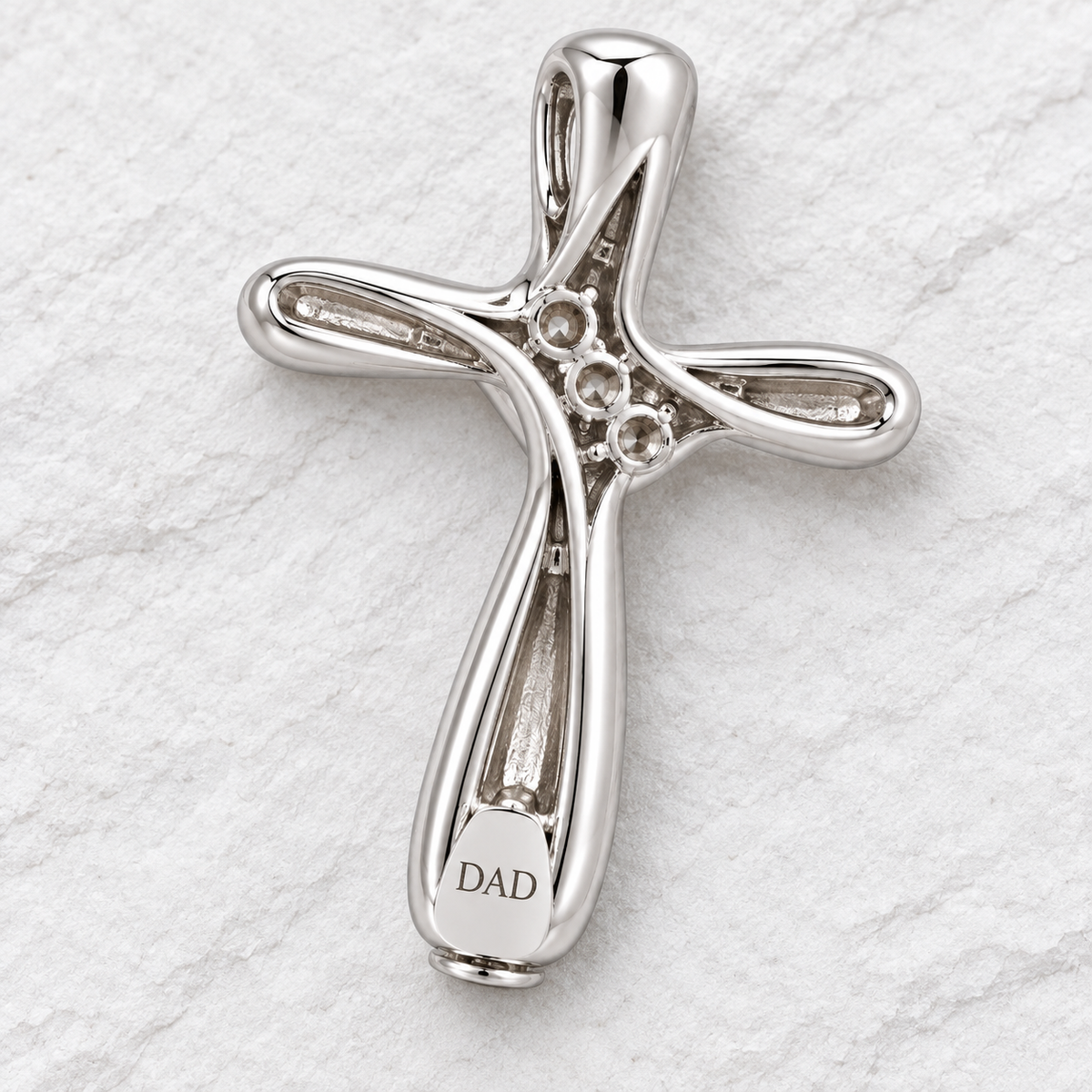 Personalized Cross Cremation Pendant For Ashes Sterling Silver