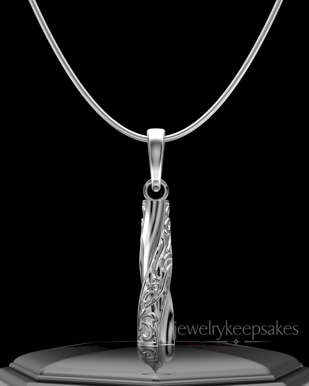 Sterling Silver Turned Cylinder Permanently Sealed Waterproof Cremation Jewelry