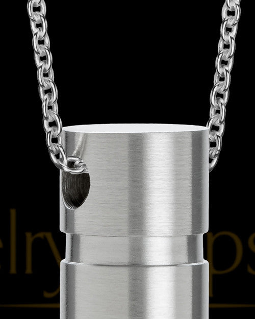 Stainless Men's Stacked Cylinder Cremation Jewelry