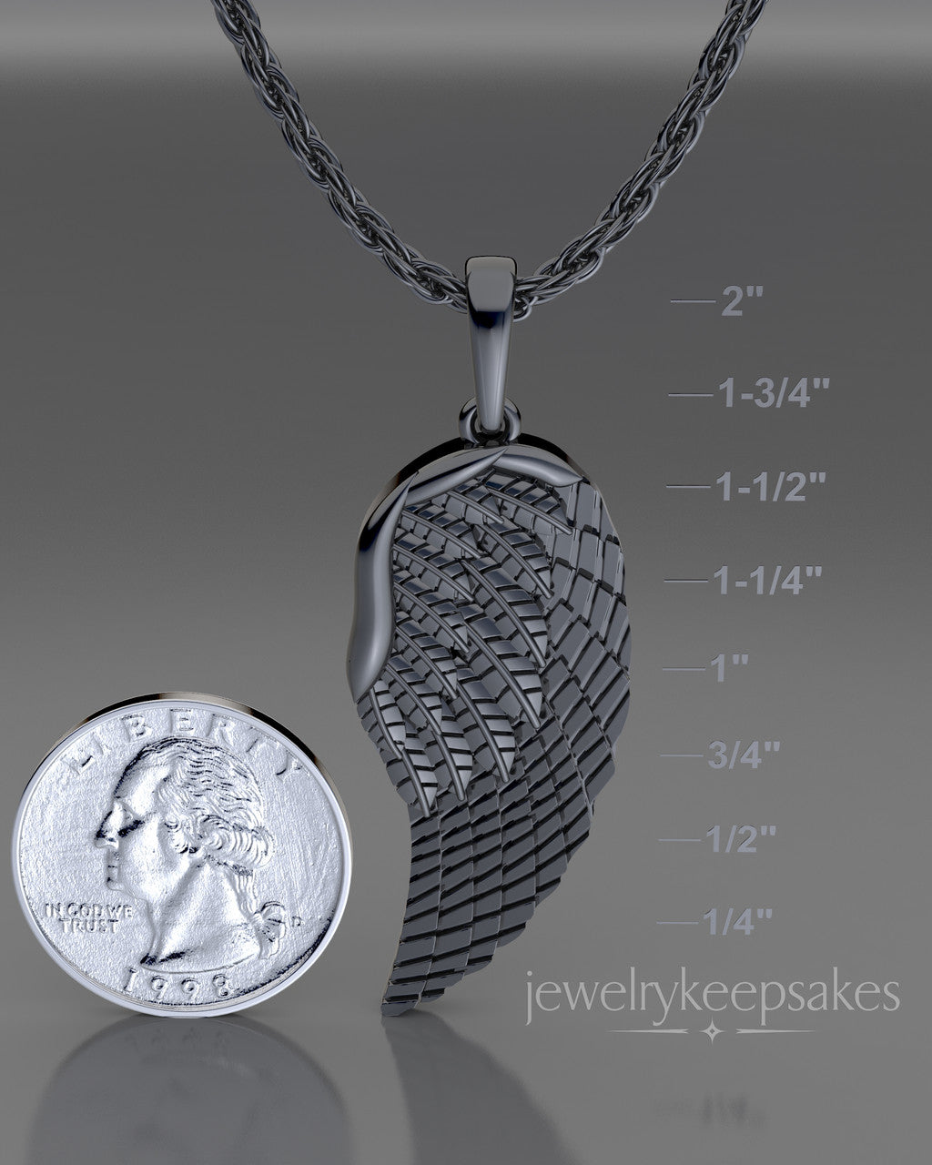 Black Plated Feathers Permanently Sealed Waterproof Cremation Pendant